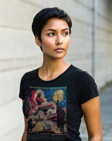 AIM Poster Retro Black Woman Fit Tee