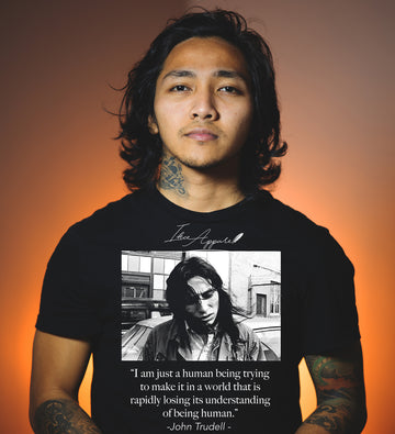 Human Being John Trudell Unisex Black Tee