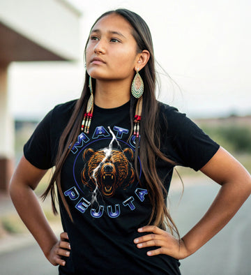Mato Pejuta Thunder Bear Unisex Black Tee