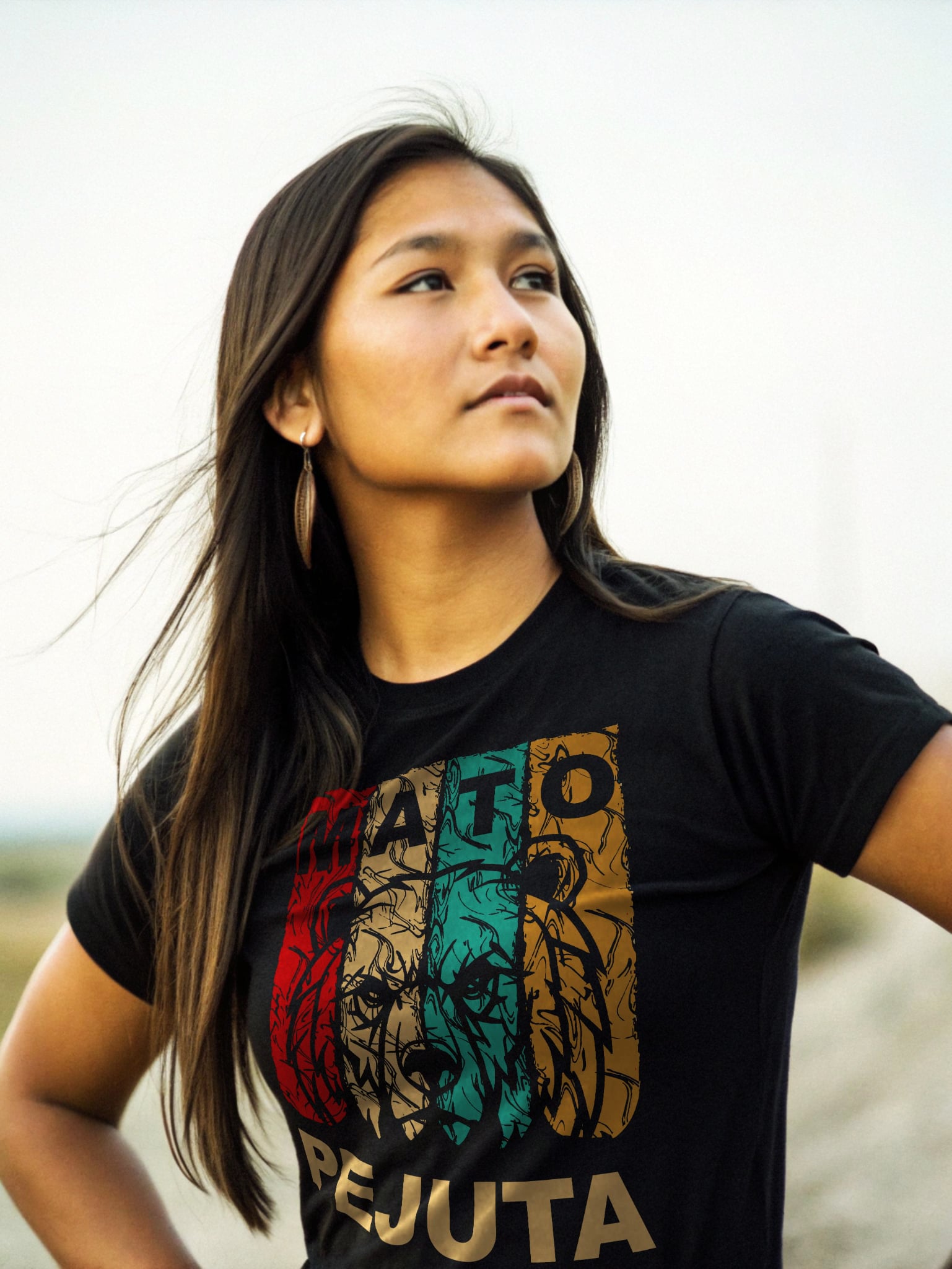 Mato Pejuta Four Color Black Unisex Tee