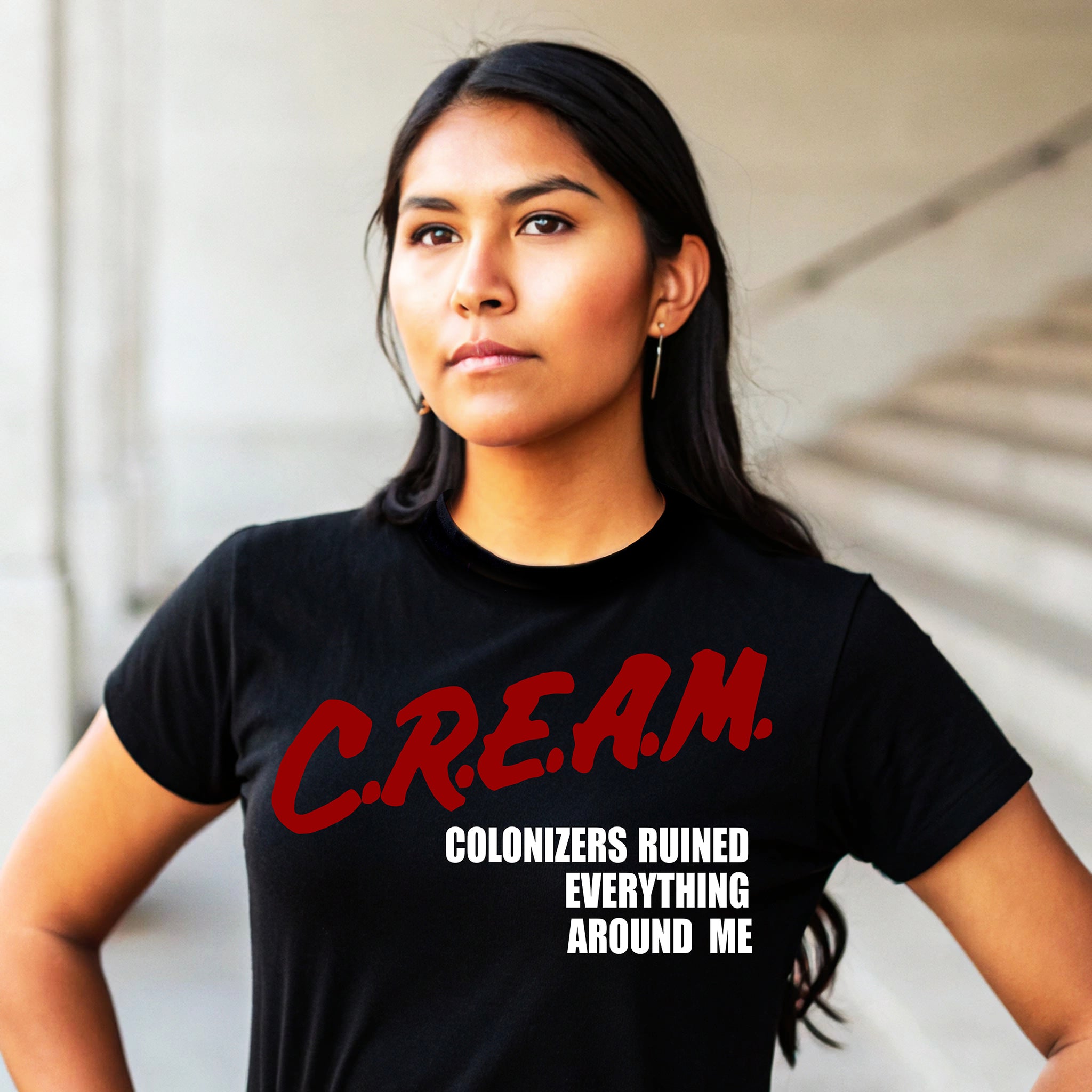 C.R.E.A.M Unisex Black Tee