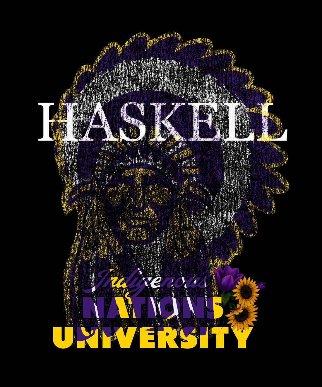 Haskell Retro Indigenous Nations Univ. Unisx Black Tee