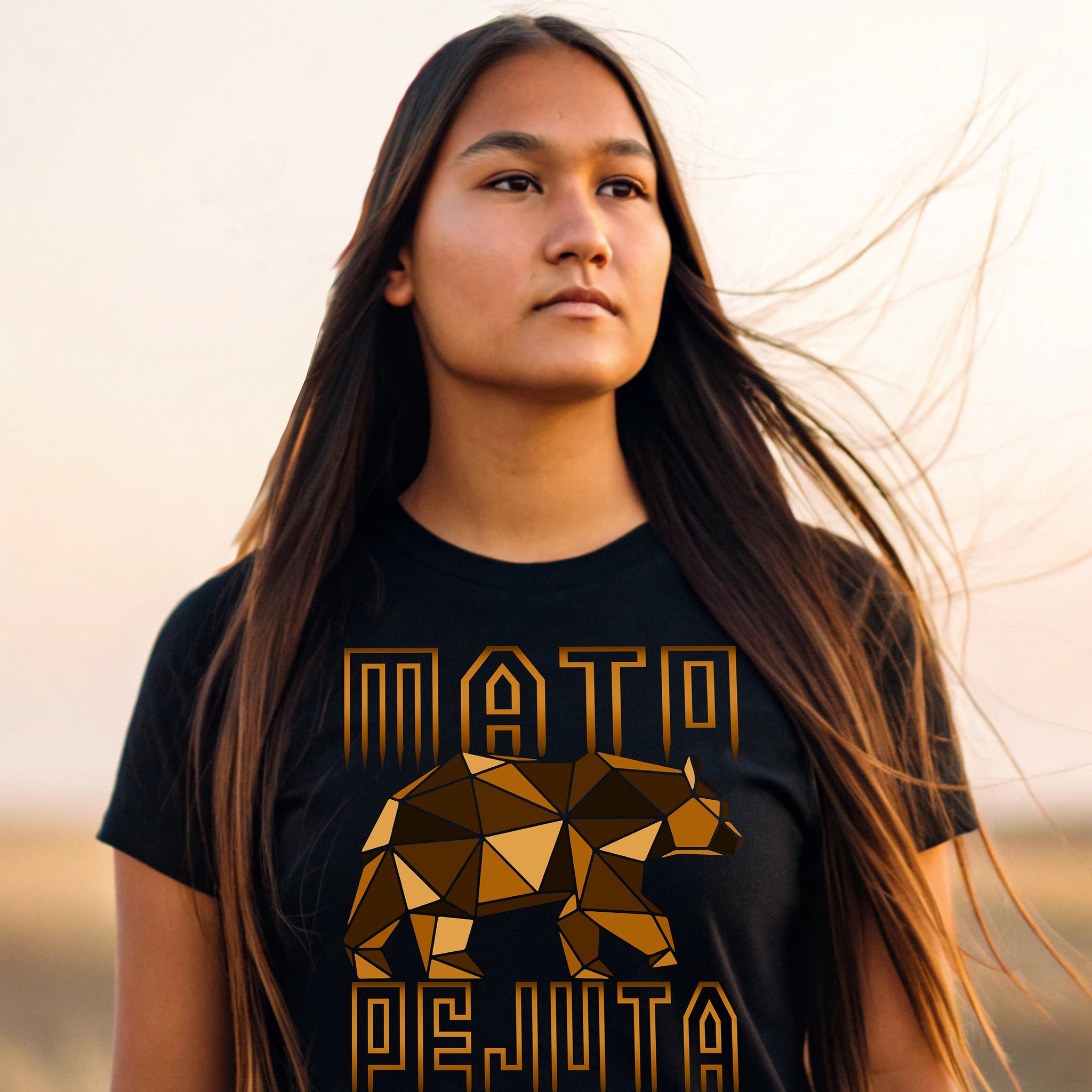 Mato Pejuta Geo Bear Unisex Black Tee