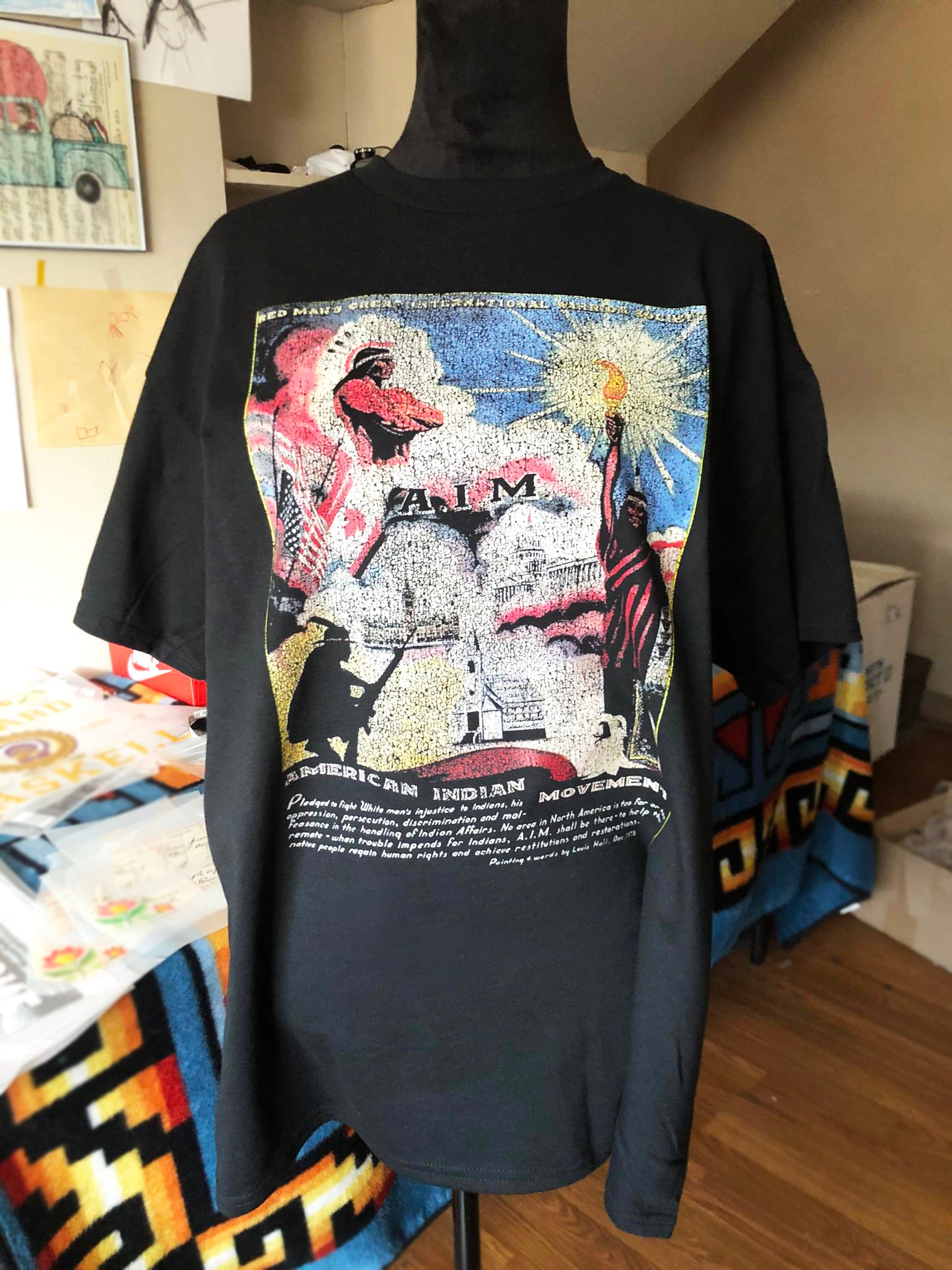 AIM Retro Poster Unisex Black Tee