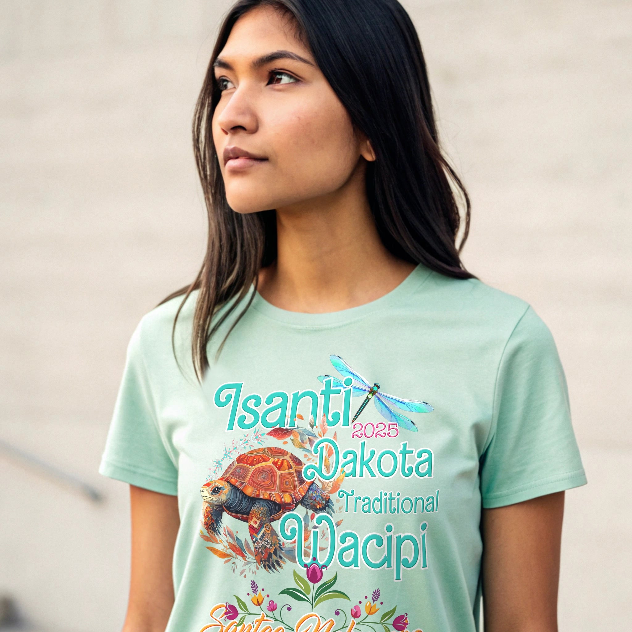 Isanti Wacipi Mint Green Tee Adult Unisex