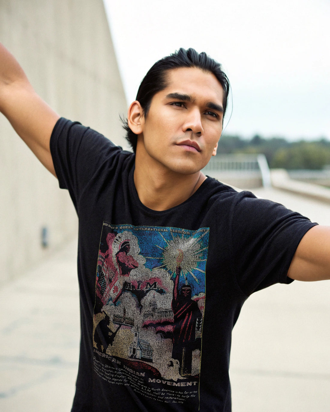 AIM Retro Poster Unisex Black Tee